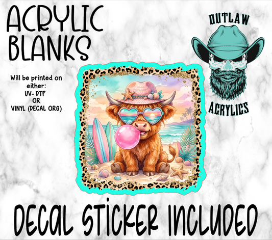 Beach Highland Bubblegum Acrylic & Decal Set