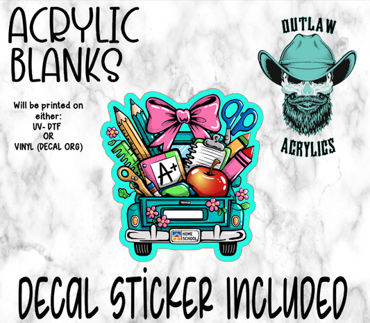 Teacher Truck Rear Acrylic & Decal Set