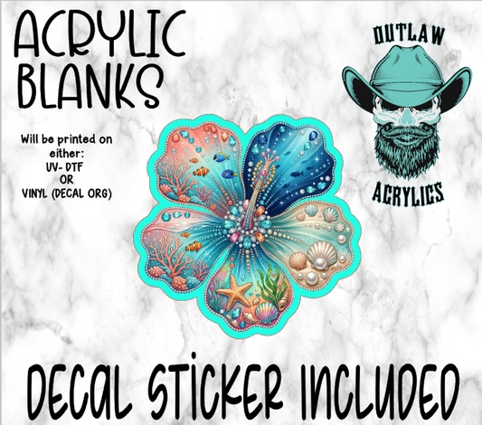 Ocean Stone Hibiscus Acrylic & Decal Set
