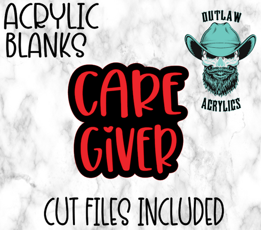 Care Giver Badge Reel Acrylic