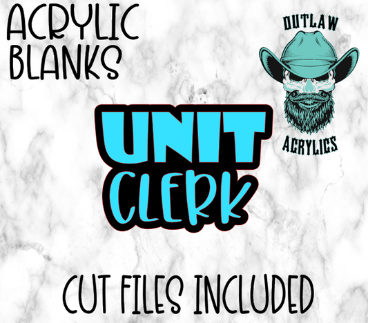 Unit Clerk Badge Reel Acrylic