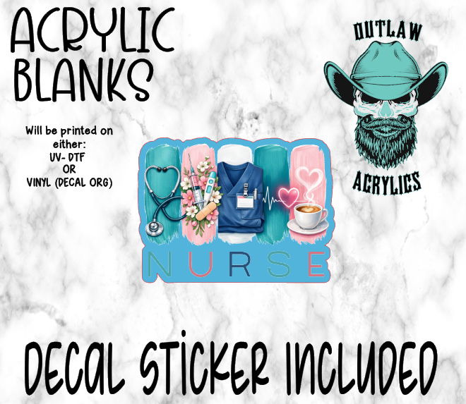 Blue Nurse Acrylic & Decal Set