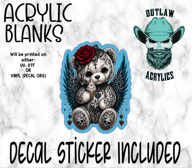Gothic Bear Acrylic & Decal Set