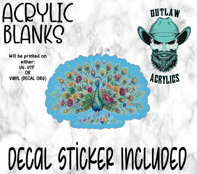 Peacock Acrylic & Decal Set