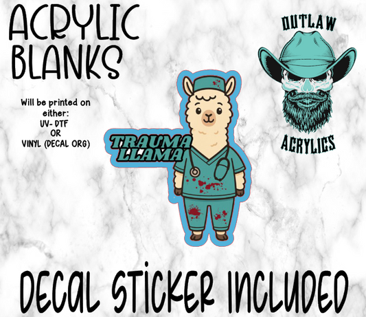 Trauma Llama Acrylic & Decal Set