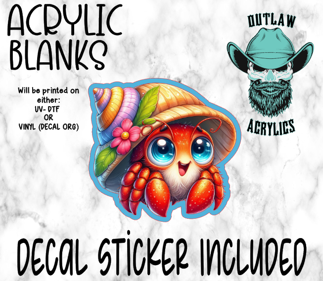 Happy Crab Acrylic & Decal Set