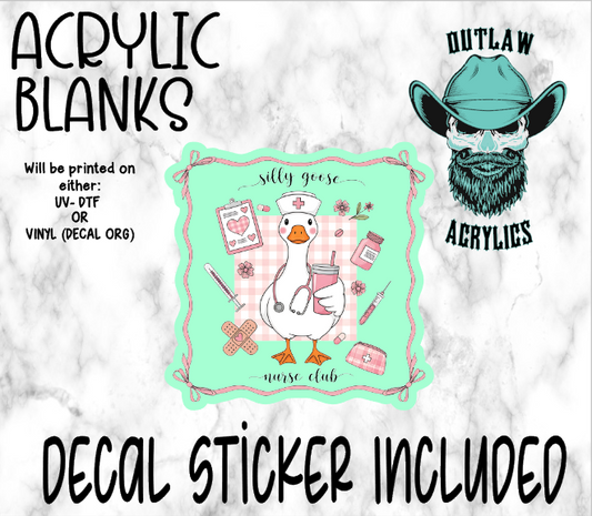 Nurse Goose Club Acrylic & Decal Set