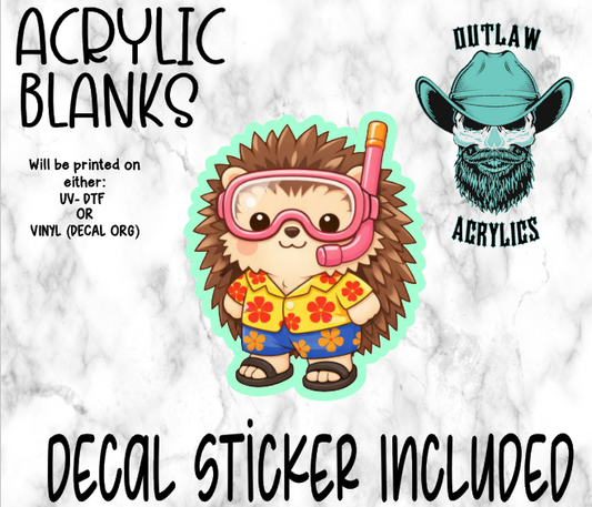 Beachy Hedgehog Acrylic & Decal Set