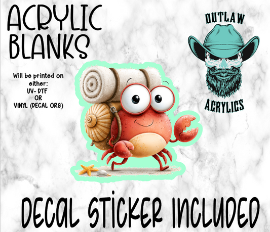 Happy Beach Crab Acrylic & Decal Set