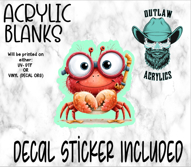 Beach Crab Acrylic & Decal Set