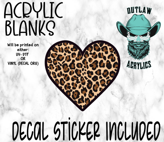 Leopard Heart Acrylic & Decal Set