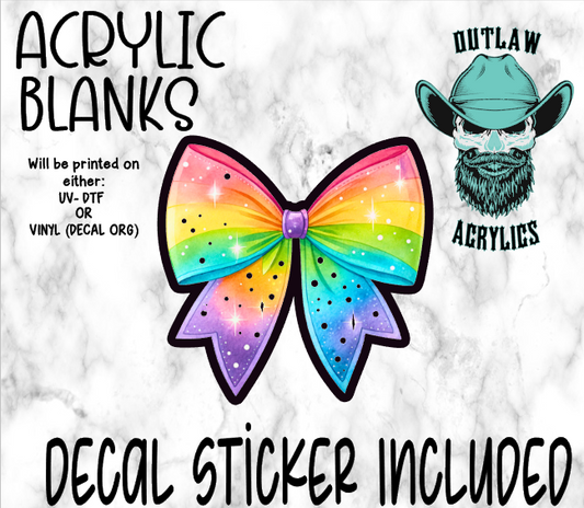 Rainbow Bow Acrylic & Decal Set