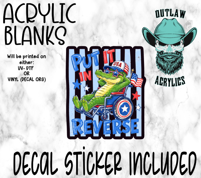 Gator Reverse Acrylic & Decal Set