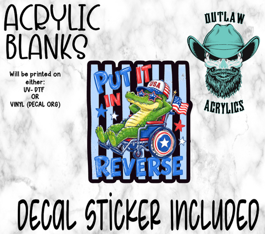 Gator Reverse Acrylic & Decal Set