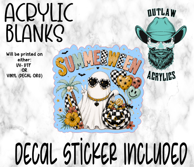 Summerween Ghost Acrylic & Decal Set