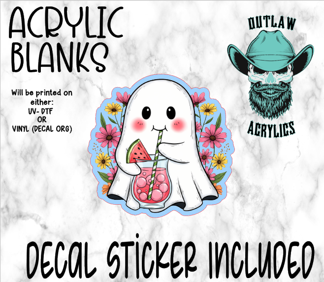 Watermelon Ghost Acrylic & Decal Set