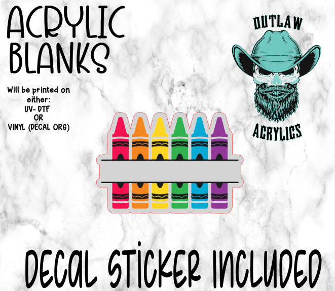 Crayon Monogram Acrylic & Decal Set