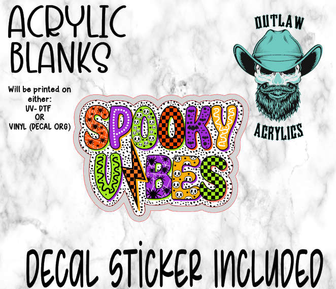 Spooky Vibes Halloween Colors Acrylic & Decal Set