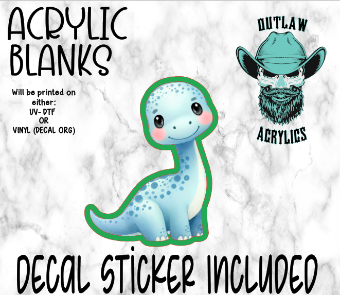 Baby Blue Saur Acrylic & Decal Set