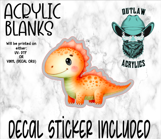 Baby Orange Saur Acrylic & Decal Set