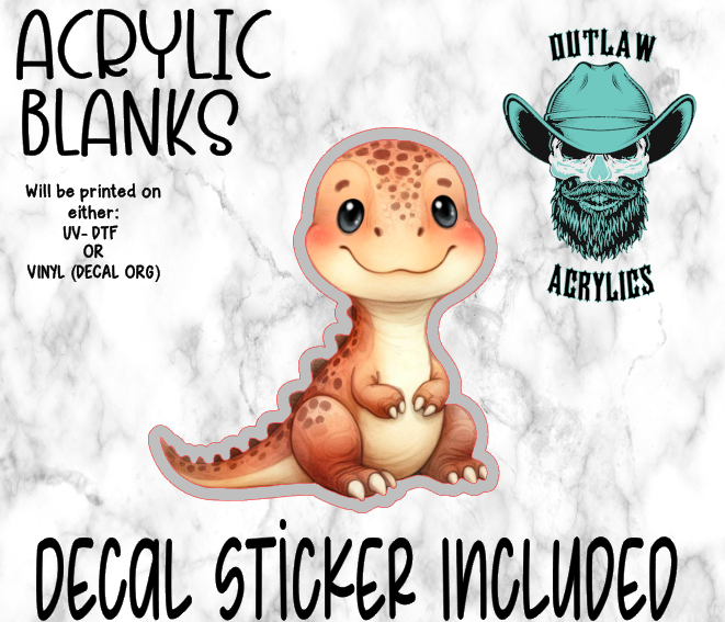 Baby Happy Dino Sitting Acrylic & Decal Set