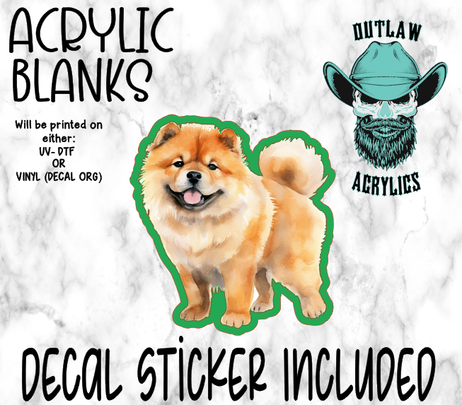 Watercolor Baby Chow Acrylic & Decal Set