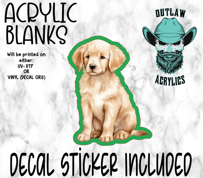 Watercolor Baby Retriever Acrylic & Decal Set