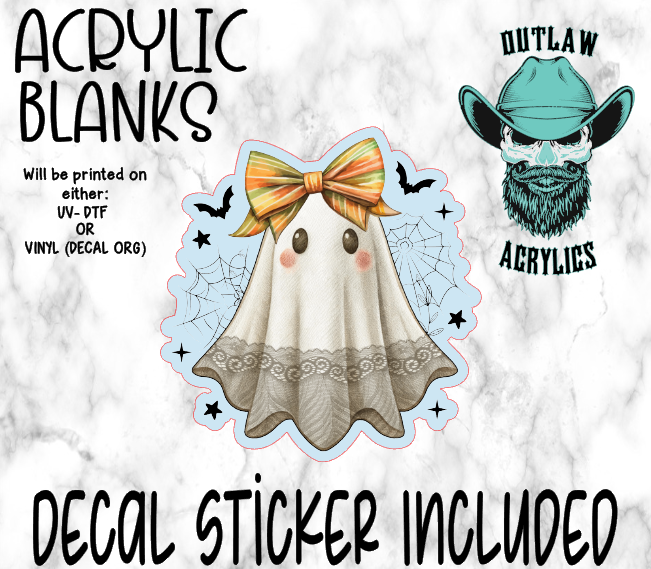 Lace Ghost Bats Acrylic & Decal Set