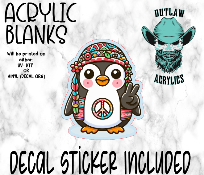 Groovy Penguin Acrylic & Decal Set