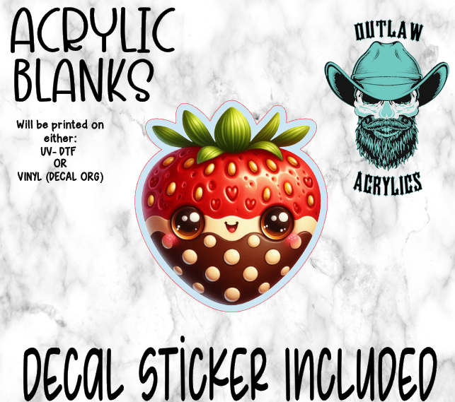 Chocolate Covered Strawberry Acrylic & Decal Set