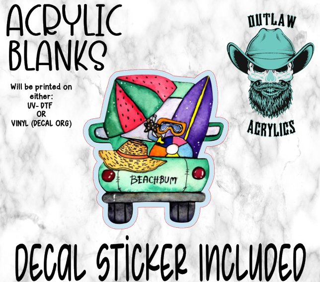 Beach Bum Truck Acrylic & Decal Set