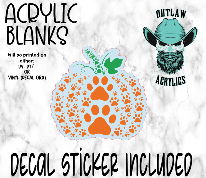 Paw Pumpkin Acrylic & Decal Set