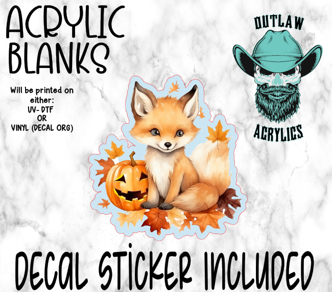 Fall Fox Pumpkin Acrylic & Decal Set