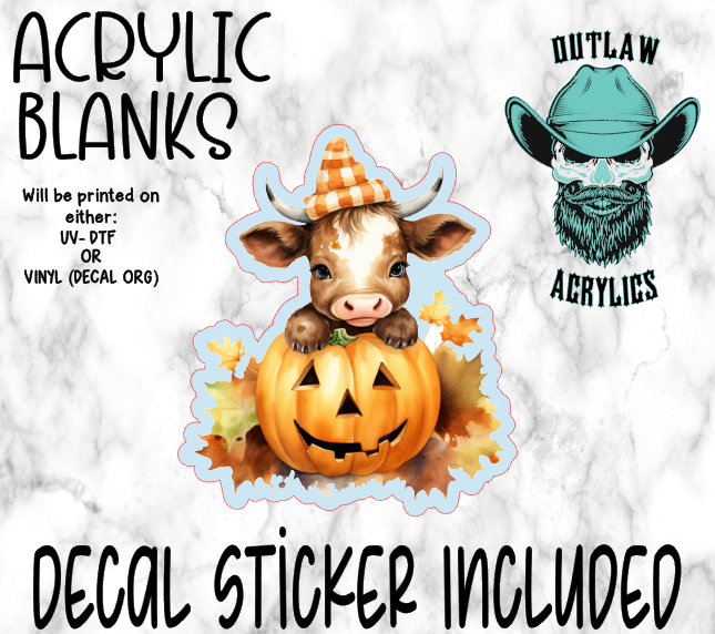 Fall Highland Pumpkin Acrylic & Decal Set