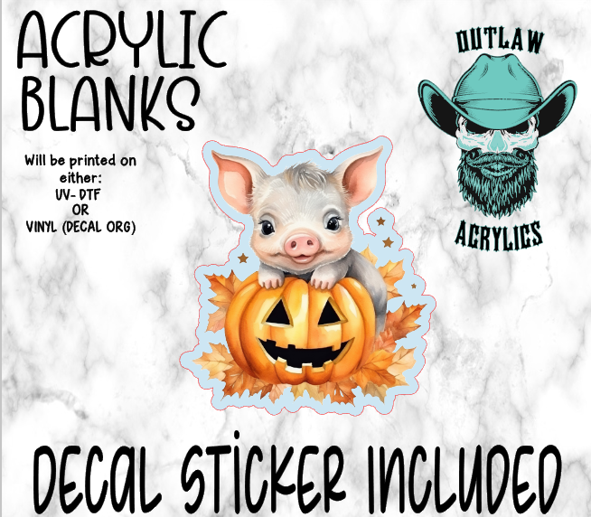 Fall Pig Pumpkin Acrylic & Decal Set
