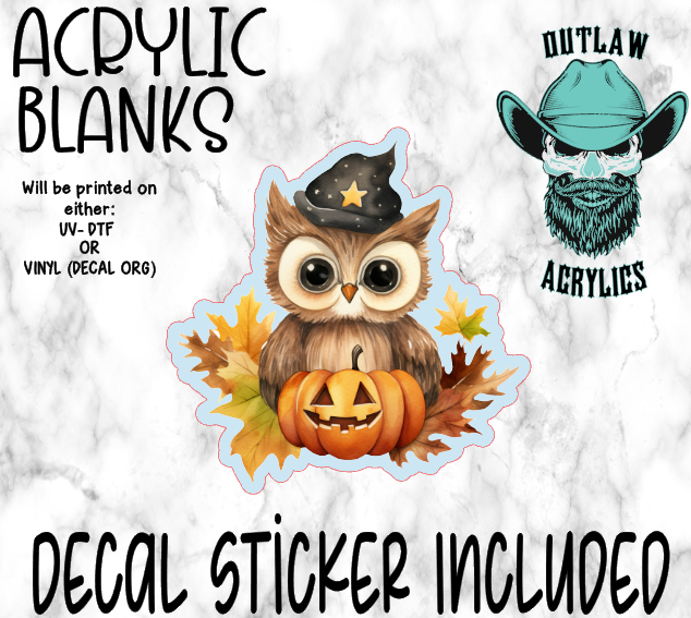 Fall Owl Pumpkin Acrylic & Decal Set