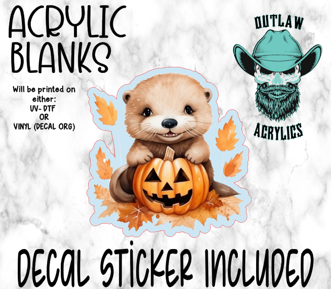 Fall Otter Pumpkin Acrylic & Decal Set