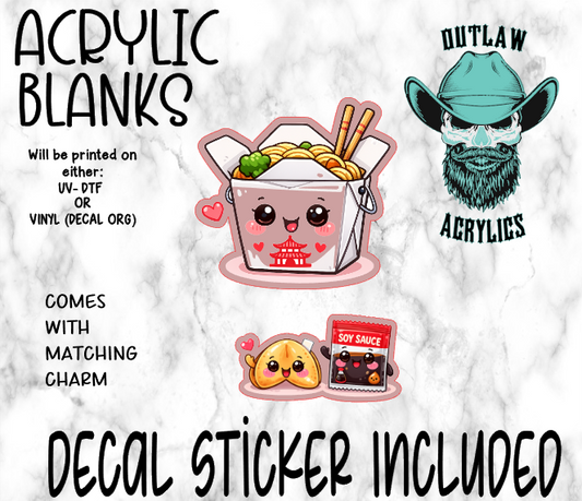 Take Out Acrylic & Decal Set WITH MATCHING CHARM