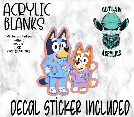 Nurse Blue & Bin Acrylic & Decal Set