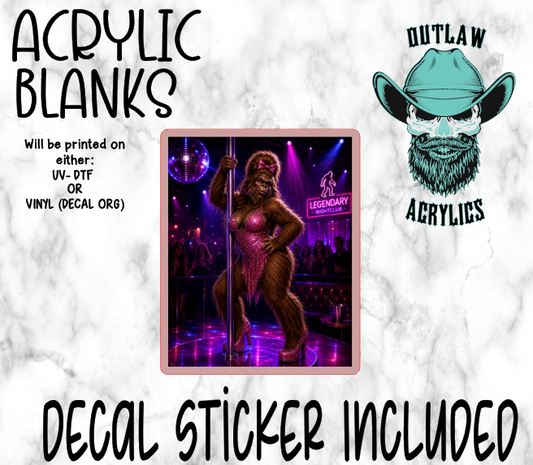 Sasquatch Dancer Acrylic & Decal Set