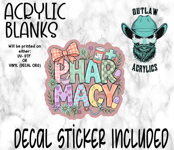 Pastel Pharmacy Floral Acrylic & Decal Set