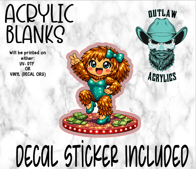 Kawaii Sasquatch Dancer Acrylic & Decal Set