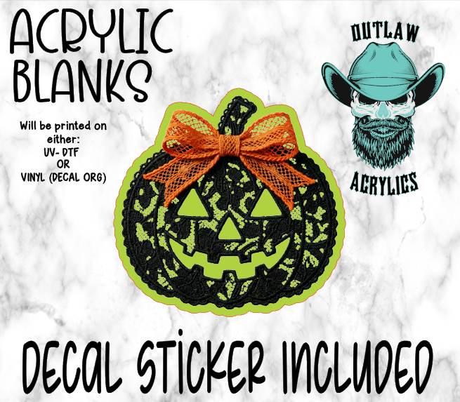 Black Lace Pumpkin Acrylic & Decal Set