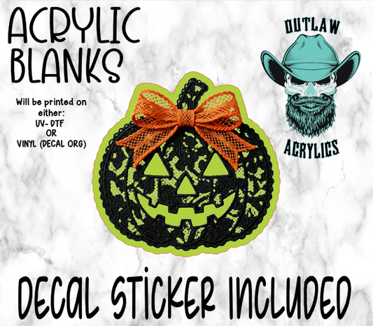 Black Lace Pumpkin Acrylic & Decal Set