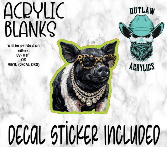 Glam Pig Acrylic & Decal Set