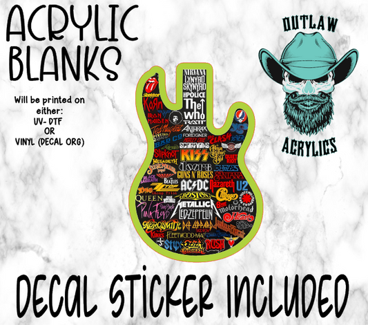 Rock Guitar Acrylic & Decal Set