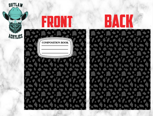 Black Grey Cow Print NoteBook Cover