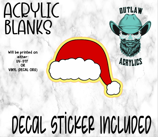 Santa Hat Acrylic & Decal Set