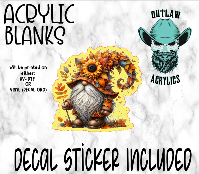 Autumn Gnome Acrylic & Decal Set