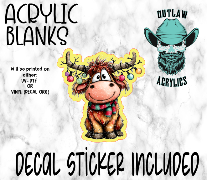 Whimsical Reindeer Smiling Acrylic & Decal Set